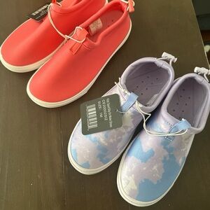 BUNDLE Lands' End Kids Water Shoes - Coral and Lavender